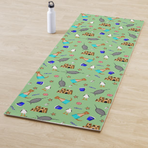 Oliver The Otter Summer Beach Vacation Pattern Yoga Mat