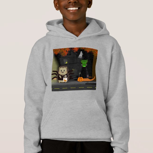 Oliver The Otter Trick or Treating with his Friend Hoodie (Front)
