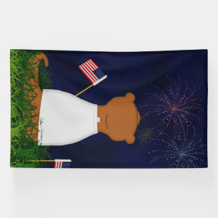 Oliver The Otter Watching Fireworks Banner