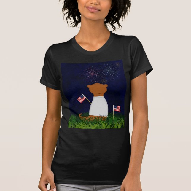 Oliver The Otter Watching Fireworks T-Shirt (Front)