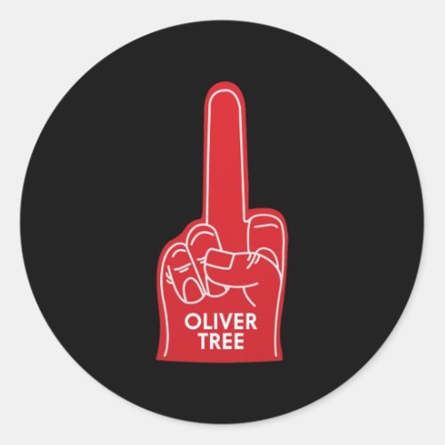 Oliver Tree Foam Finger Classic Round Sticker