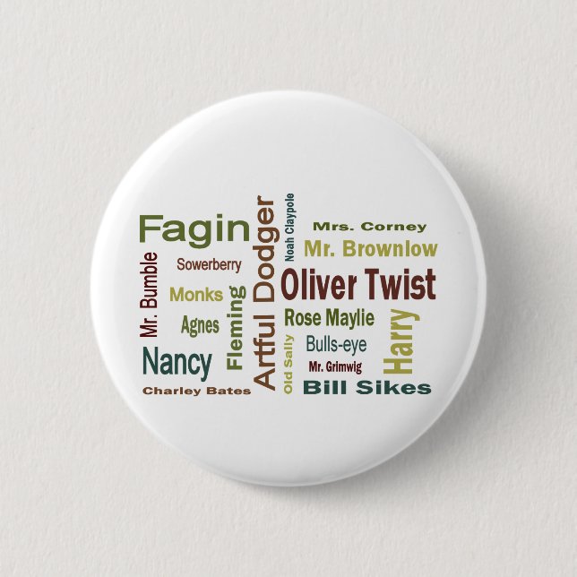 Oliver Twist Characters Pinback Button (Front)