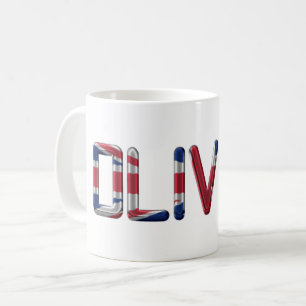 Oliver UK Flag Name Union Jack Typography Coffee Mug