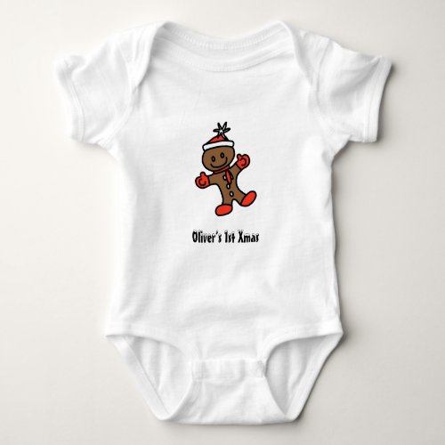 Olivers First Christmas Personalized Baby Bodysuit