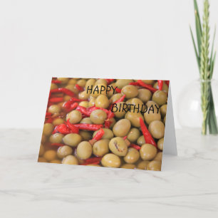 Olives and Chillies Happy Birthday Card