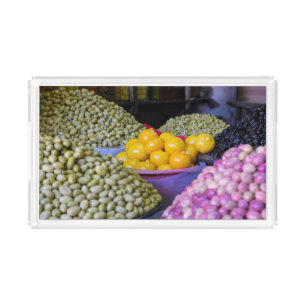 Olives And Lemon At Market Acrylic Tray