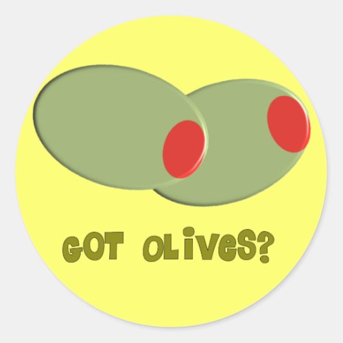 Olives Design Gifts Got Olives Classic Round Sticker