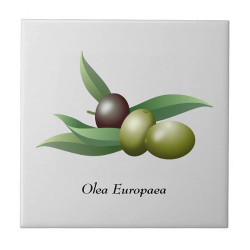 Olives Green Leaves  Ceramic Tile