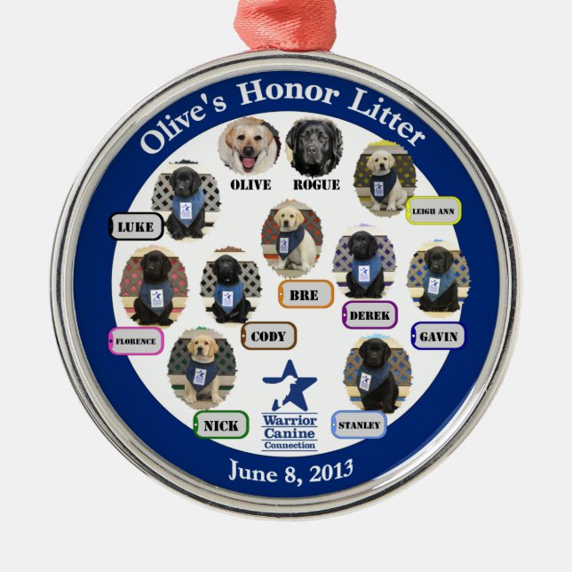 Olive's Honor Litter Ornament 1 (Front)