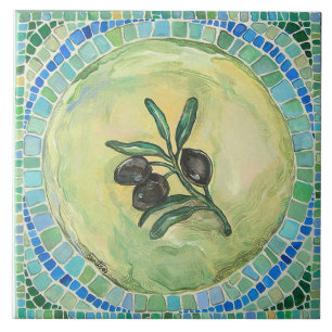 "Olives", Large (6" x 6") Ceramic Tile