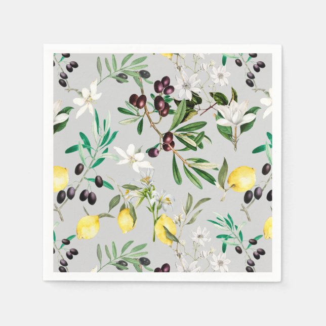 Olives,Tuscany ,flowers,Mediterranean,lemon   Napkins (Front)