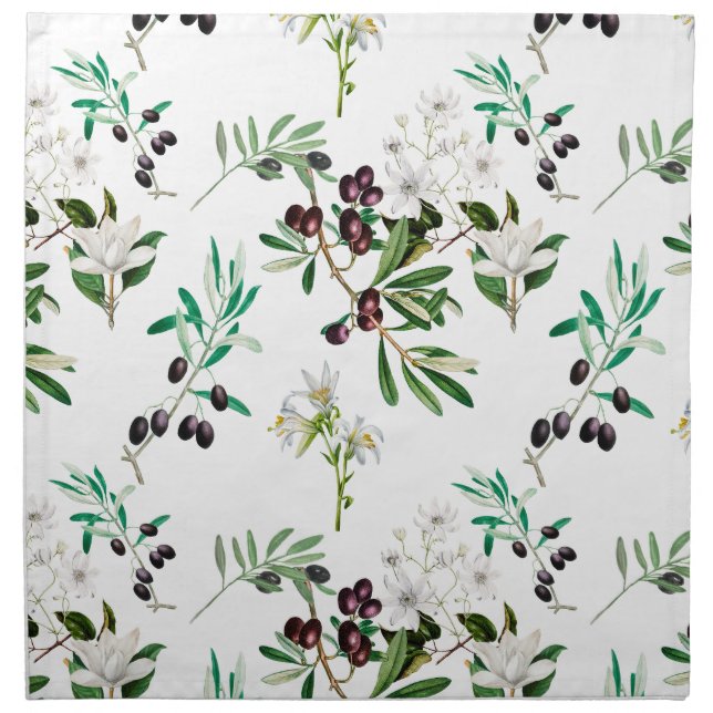 Olives,Tuscany ,flowers,Mediterranean,summer   Cloth Napkin (Front)