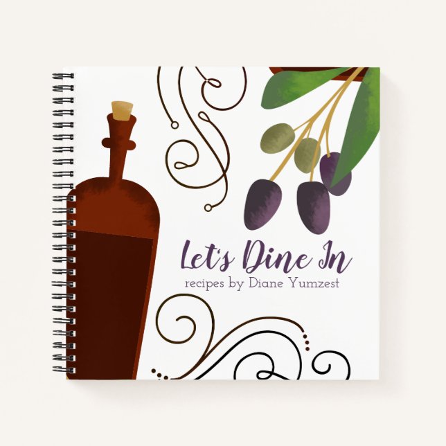 olives vinegar personalized cookbook recipe notebook (Front)