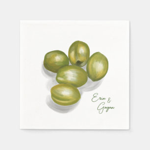 olives wedding napkins