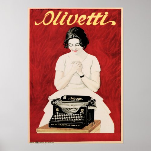 OLIVETTI Typewriters Letter Print Marcelo Dudovich
