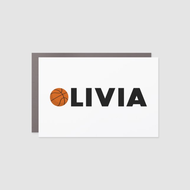 Olivia Basketball Car Magnet (Front)