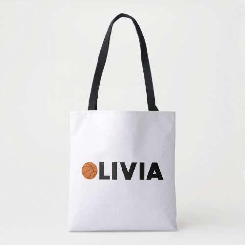 Olivia Basketball Tote Bag