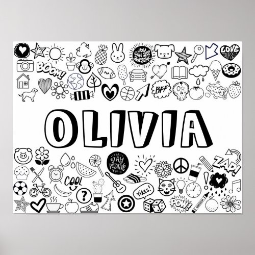 OLIVIA Color_it_Yourself Outline Design Poster