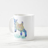 Olivia Colorful Cute Baby Goat Jumping Animal Art Coffee Mug (Front Left)
