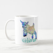 Olivia Colorful Cute Baby Goat Jumping Animal Art Coffee Mug (Left)