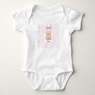 Olivia Custom Pink Teddy Bear Nursery Design Baby Bodysuit