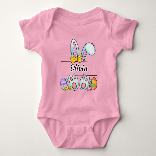Olivia Easter Bunny Baby Bodysuit (Front)