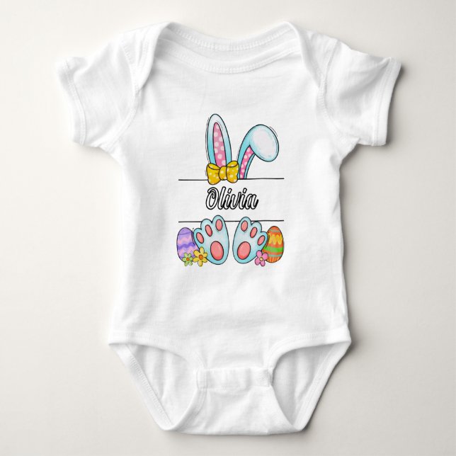 Olivia Easter Bunny Baby Bodysuit (Front)