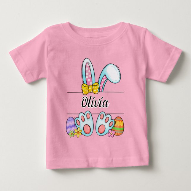 Olivia Easter Bunny Baby T-Shirt (Front)