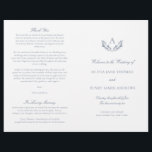 Olivia Elegant Dusty Blue Folded Wedding Program<br><div class="desc">This elegant, dusty blue, folded wedding program features a typography design with your ceremony details in a classic, calligraphy script and traditional serif font, accented by your monogram framed by two, watercolor, laurel leaf branches. Personalize using the easy-to-edit- text template. Add the names of your wedding party, your ceremony details,...</div>