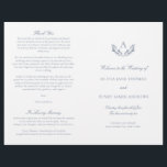 Olivia Elegant Dusty Blue Folded Wedding Program<br><div class="desc">This elegant, dusty blue, folded wedding program features a typography design with your ceremony details in a classic, calligraphy script and traditional serif font, accented by your monogram framed by two, watercolor, laurel leaf branches. Personalize using the easy-to-edit- text template. Add the names of your wedding party, your ceremony details,...</div>