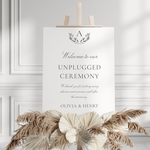 Olivia Elegant Unplugged Wedding Ceremony Sign