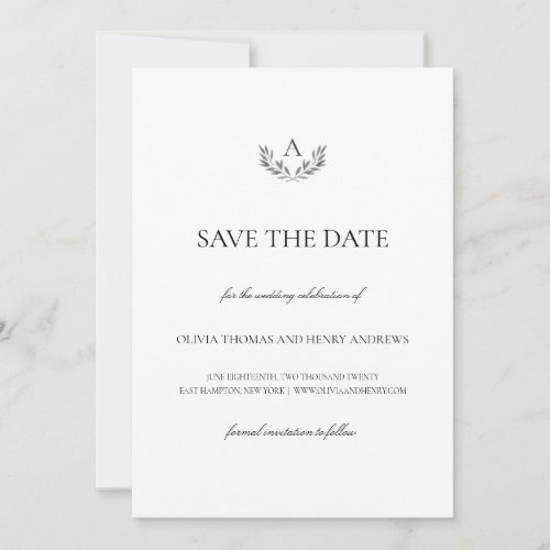 Olivia Elegant Wedding Monogram Save the Date