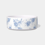 Olivia faded blueberry medium pet bowl<br><div class="desc">A lovely,  sweet cottage floral print in faded blueberry on a fresh white,  for your pet bowl!</div>