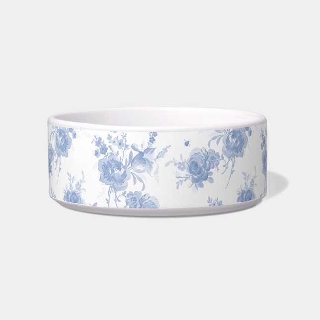 Olivia faded blueberry medium pet bowl (Front)