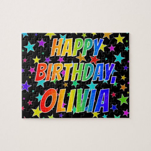 OLIVIA First Name Fun HAPPY BIRTHDAY Jigsaw Puzzle