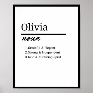 Olivia, Girl Personalised Name Definition Poster