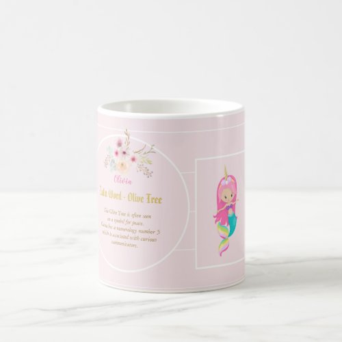 OLIVIA _ Girls Name Meaning Gift _ Mermaid Unicorn Coffee Mug