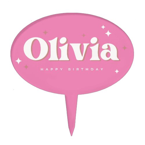 Olivia Happy Birthday Cake Topper