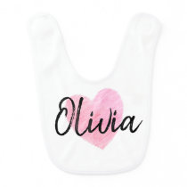 Olivia Heart Baby Bib Olivia Heart Baby Bib