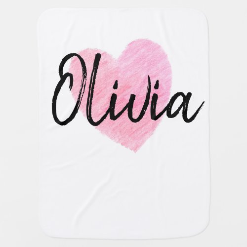 Olivia Heart Baby Blanket