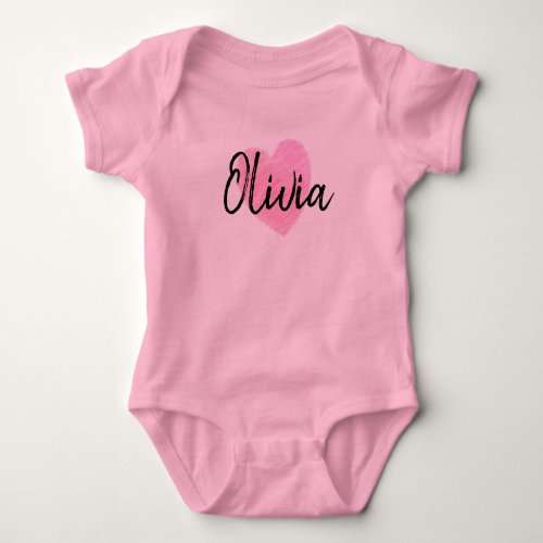 Olivia Heart Baby Bodysuit