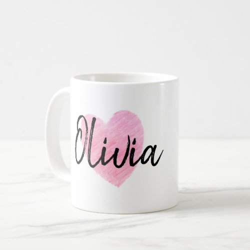 Olivia Heart Coffee Mug