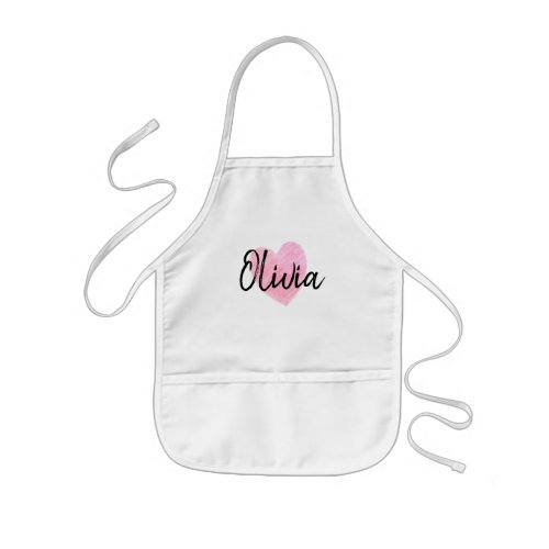 Olivia Heart Kids Apron