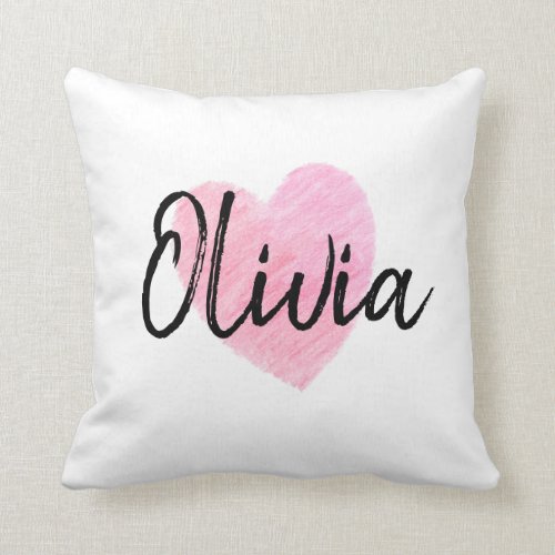 Olivia Heart Throw Pillow