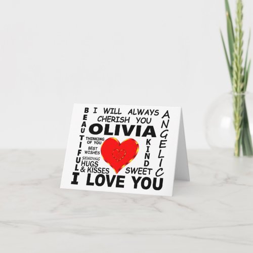 Olivia I Love You Card