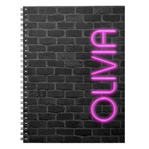 OLIVIA In PINK Neon Lights   Notebook