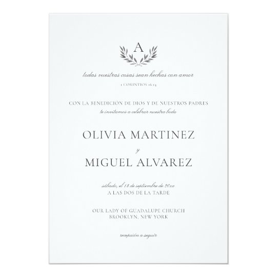 Olivia Invitacion de Boda Cristiana Wedding Invitation | Zazzle.com