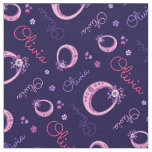 Olivia letter O monogram heart flowers fabric