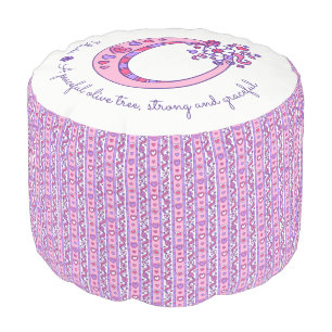 Olivia letter O monogram name meaning custom pouf