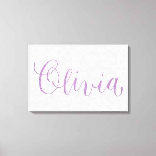 Olivia _ Modern Calligraphy Name Design Canvas Print